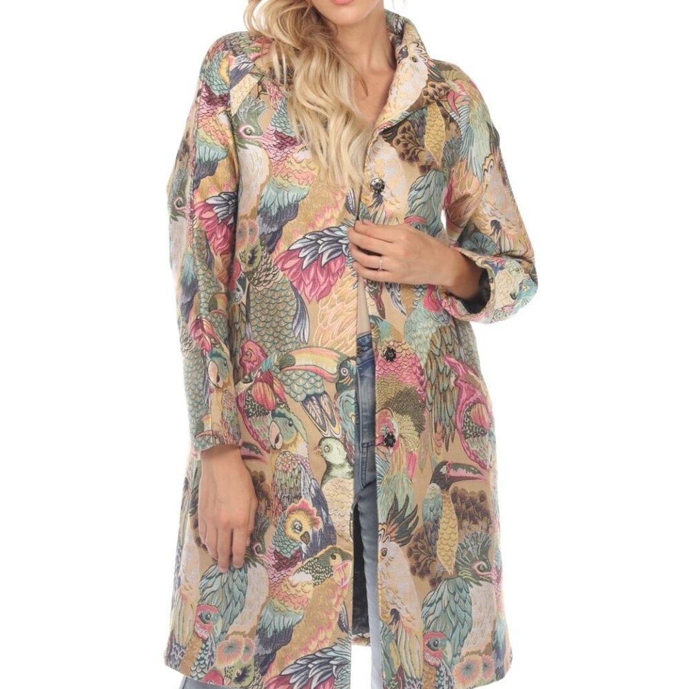 Johnny Was AVIFAUNA JACQUARD COAT  NWT